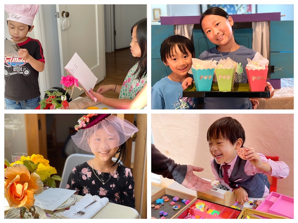 Multi-step summer projects include the restaurant game, puppet show, tea party, and cookie shop. Each takes several days to prep and execute.