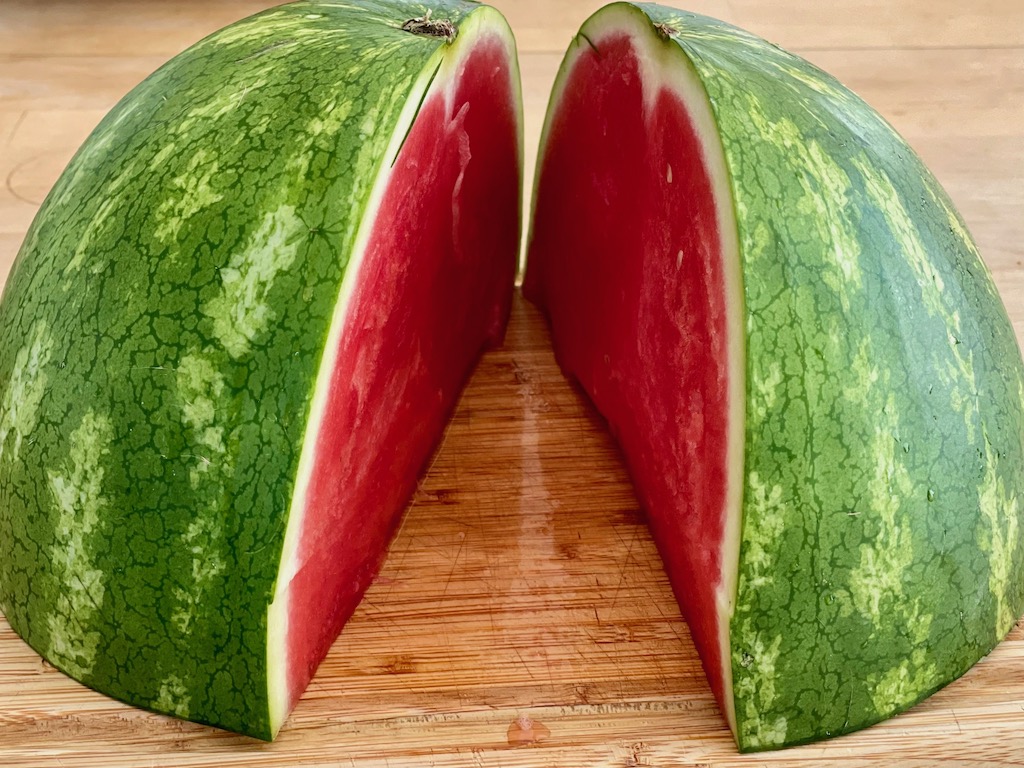 Choose a watermelon, heavy for its size to make Watermelon Feta Salad.