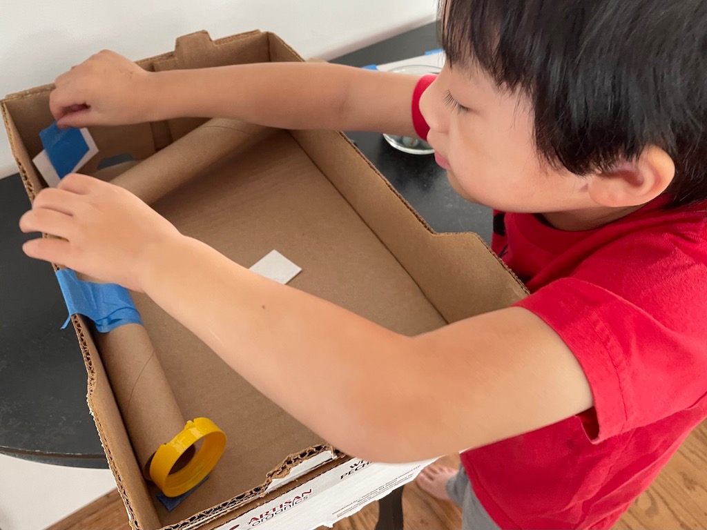 A smaller box can be used to make a marble run.